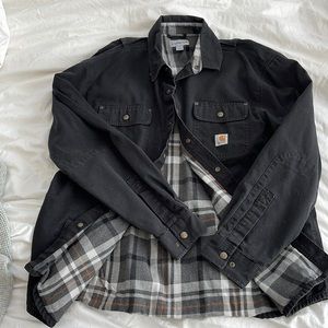 Cathart Jacket - Black canvas outer - with soft fleece lining.  Nearly new